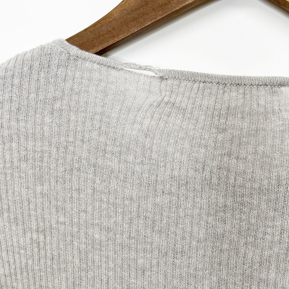 Mott & Bow Long Sleeve Ribbed Sweater Gray Anthropologie Size Extra Small - Picture 5 of 5